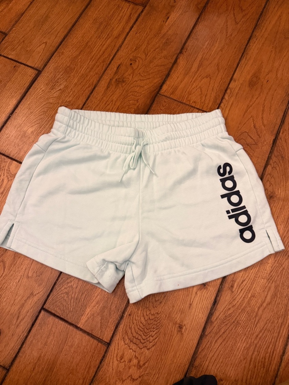 adidas Women's Mint Green Logo Athletic Shorts